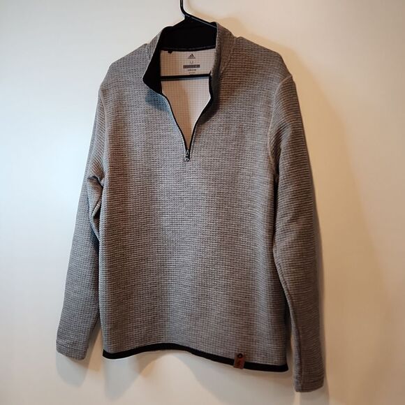 ADIDAS Adicross 1/4 Zip Sweatshirt Pullover Sweater Golf Shirt Mens Med Gray EUC - Picture 3 of 11
